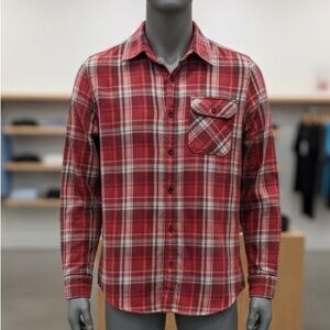 Cotton On Red and White Plaid Men's Shirt